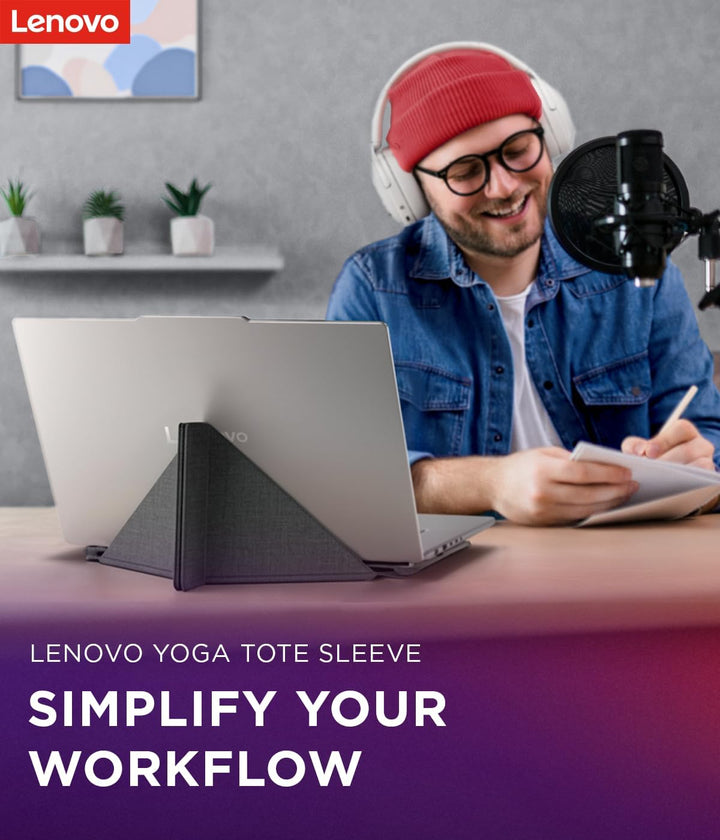 Lenovo Yoga Tote Sleeve | Flexibel Laptophülle 14 Zoll | Schlank und Leicht | Farbe Luna Grau Seashe