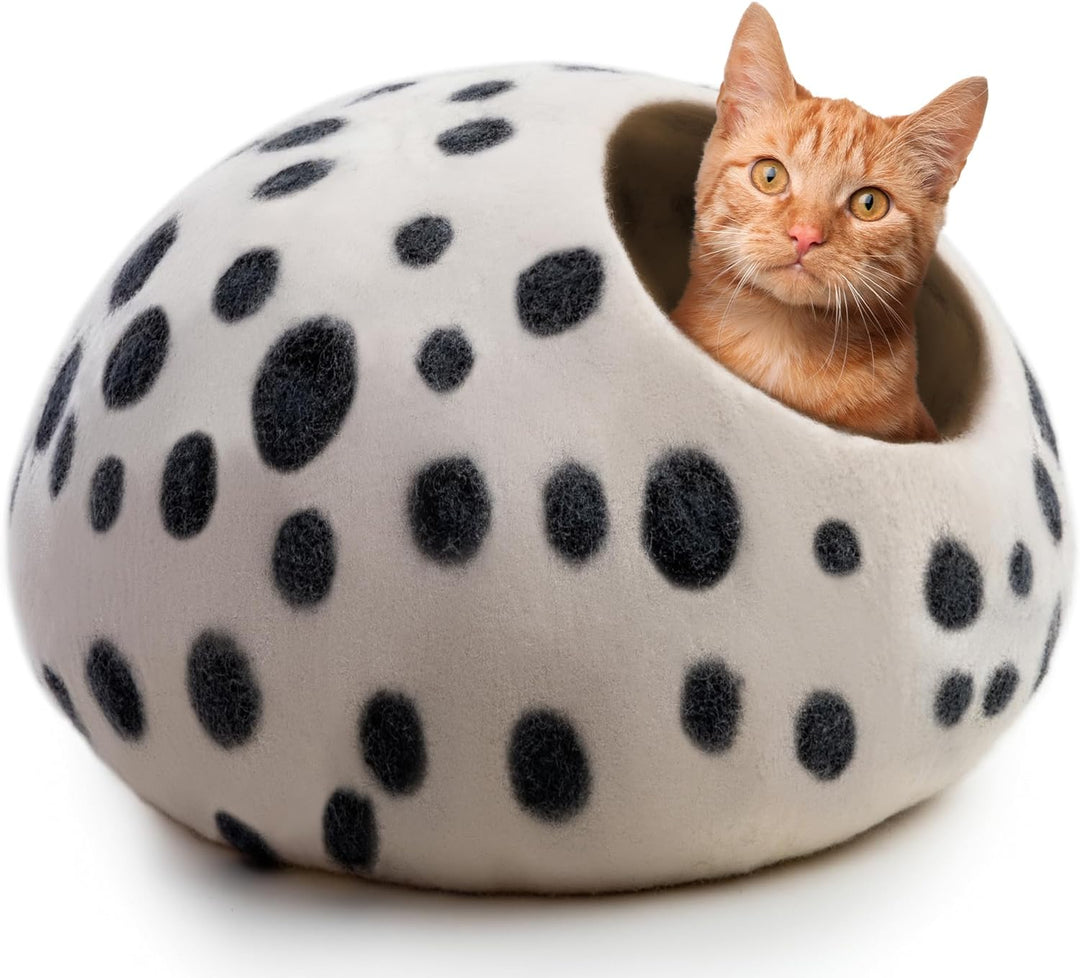 Woolygon - Cats of The Wild Series - Katzenhöhle aus Wolle, handgefertigt aus 100% Merinowolle, umwe