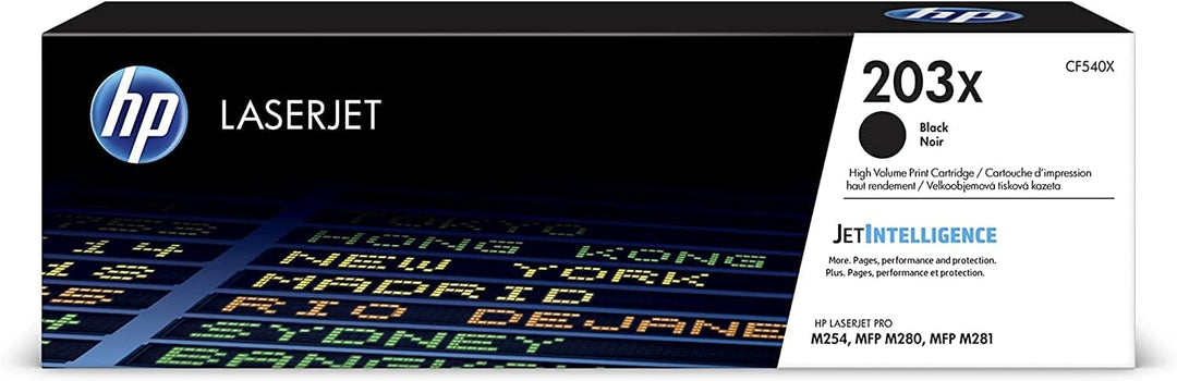 HP 203X (CF540X) Original Toner Schwarz mit hoher Reichweite für HP LaserJet Pro M254, XL Schwarz XL