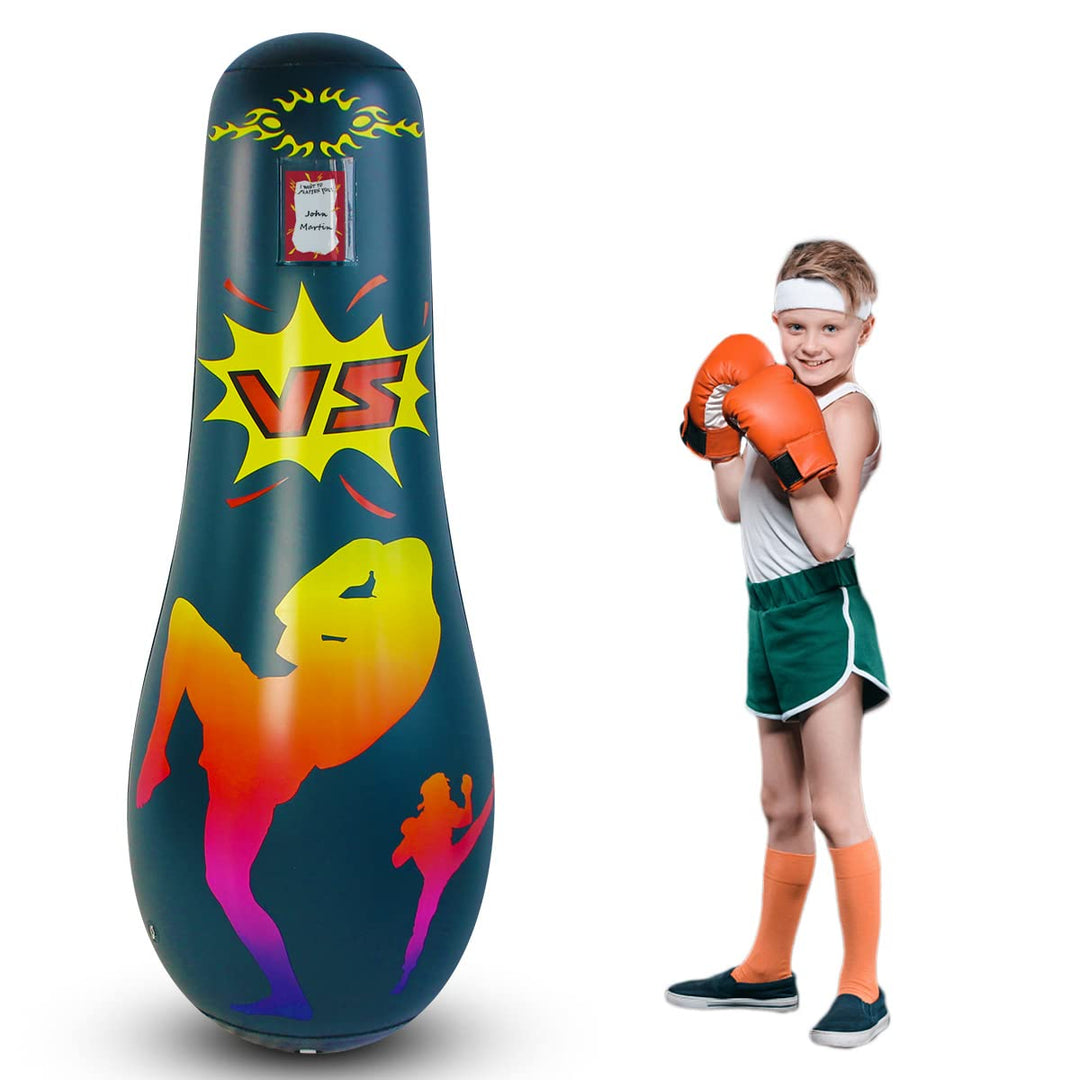 SUNSHINEMALL Boxsack für Kinder Boxen Dummy aufblasbare Cool Spass Spielzeug für Jungen Sport Gesche