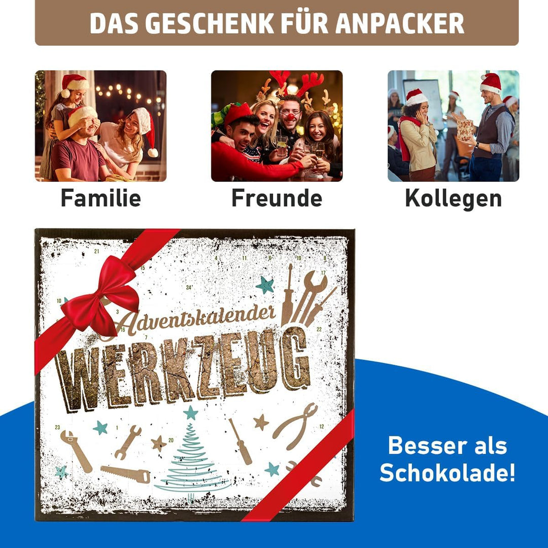 BRAST Adventskalender | Werkzeug-Set | für Heimwerker & Bastler | inkl. Werkzeugtasche | sauber vera