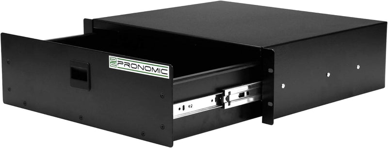 Pronomic RD-103 Rackschublade 3 HE (Schublade für 19 Zoll Rack, Snaplock, Stahlblech) schwarz Single