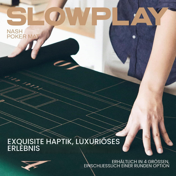 SLOWPLAY Nash Texas Holdem Pokermatte 180x90cm I Tragbarer Pokertisch | Pokertischauflage mit einem