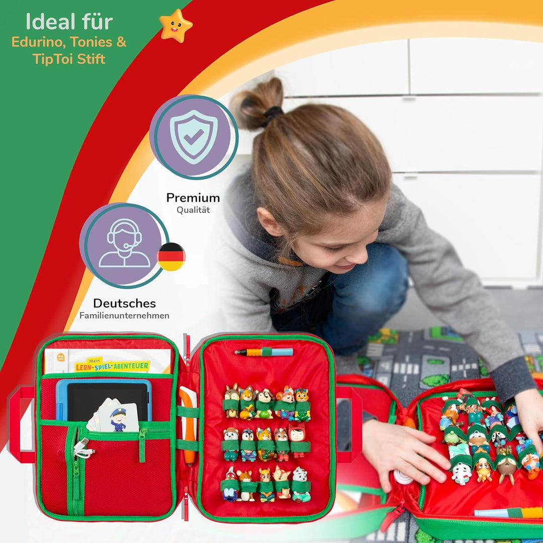GRINSEZWERGE Tasche für Edurino & Tonie Figuren, TipToi Stift und Kinder Tablet | Sammel-Mäppchen mi