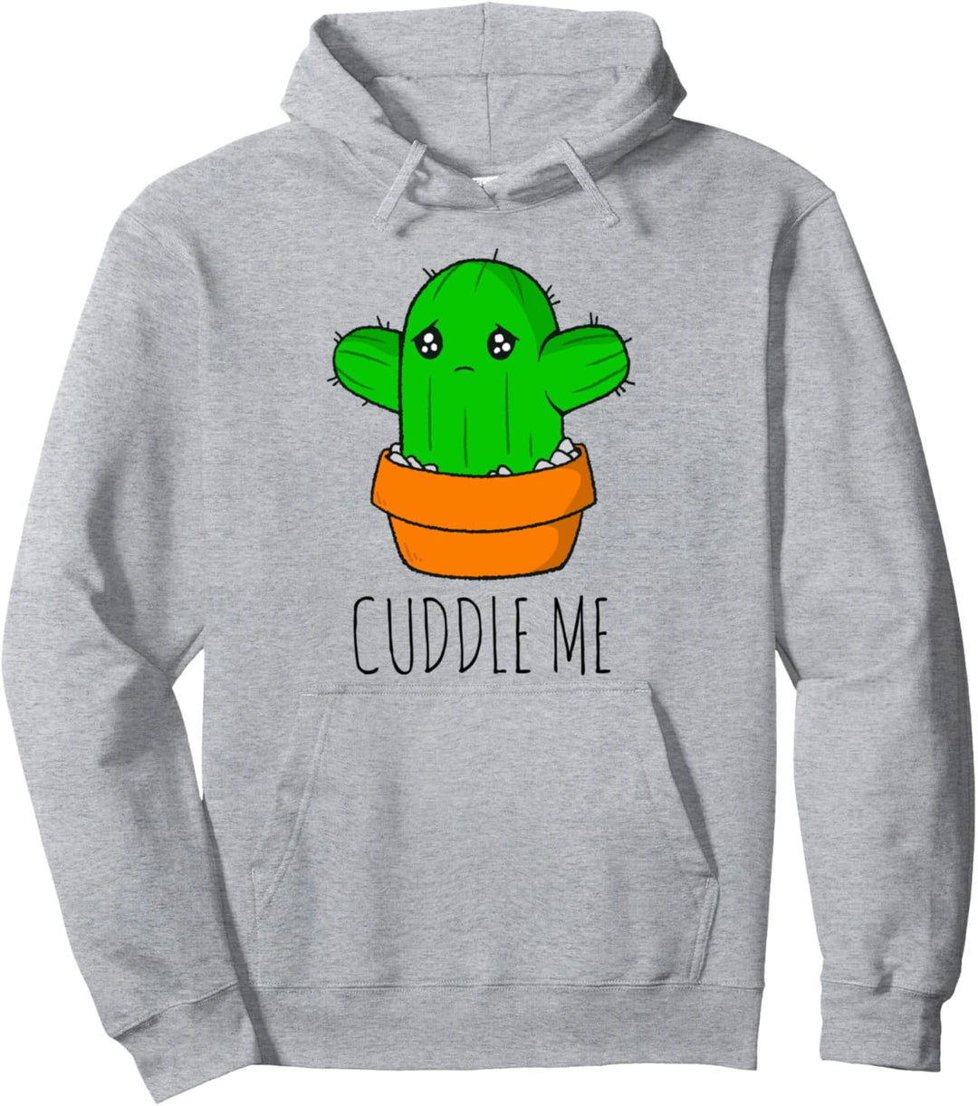 Lustiger süsser Kaktusspruch "cuddle me hug me humor" Pullover Hoodie