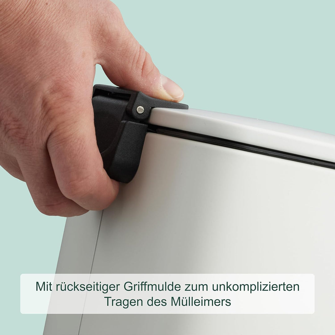 Relaxdays Kosmetikeimer, 8 L, Absenkautomatik, entnehmbarer Inneneimer, Metall, Bad Mülleimer, inkl.