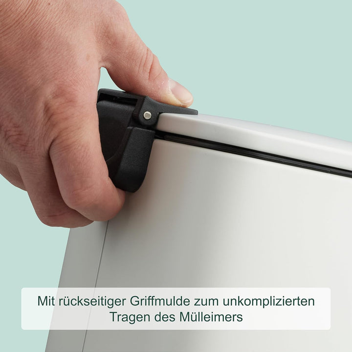 Relaxdays Kosmetikeimer, 8 L, Absenkautomatik, entnehmbarer Inneneimer, Metall, Bad Mülleimer, inkl.