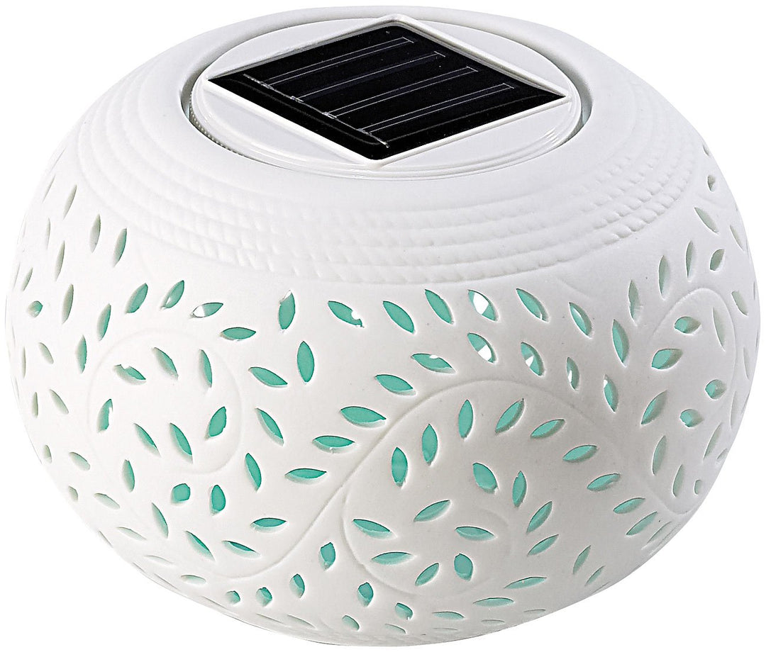 Lunartec Solartischleuchte: Solar-Dekoleuchte aus Porzellan mit Farbwechsler + weisser LED (Solar La