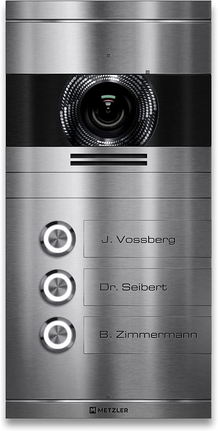 Metzler Video Türsprechanlage 3 Familienhaus | Türklingel mit Kamera FullHD | Opt. 7" Monitor | Smar
