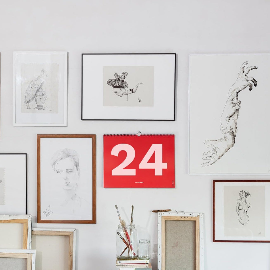OD OCTÀGONDESIGN Wandplaner 2024, A3, Rot