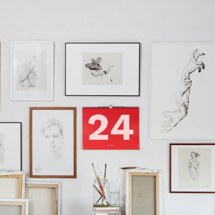 OD OCTÀGONDESIGN Wandplaner 2024, A3, Rot
