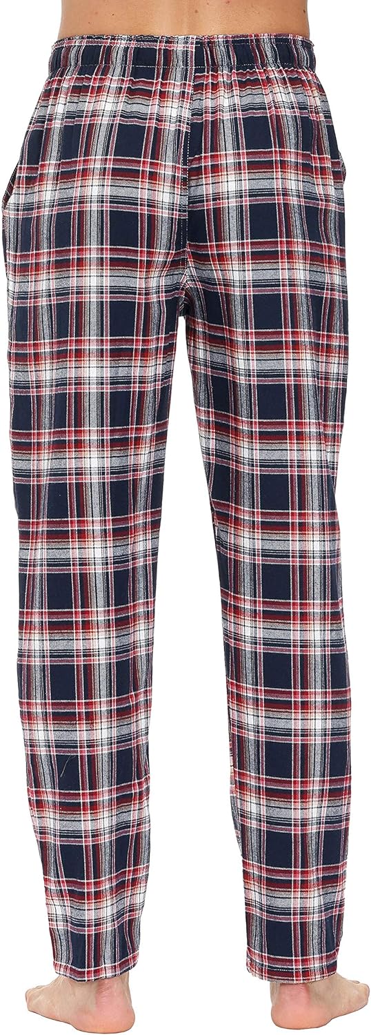 MoFiz Herren Pyjamahose Warm Lang Baumwolle Weich Schlafanzughose Kariert Winter Nachtwäsche Freizei