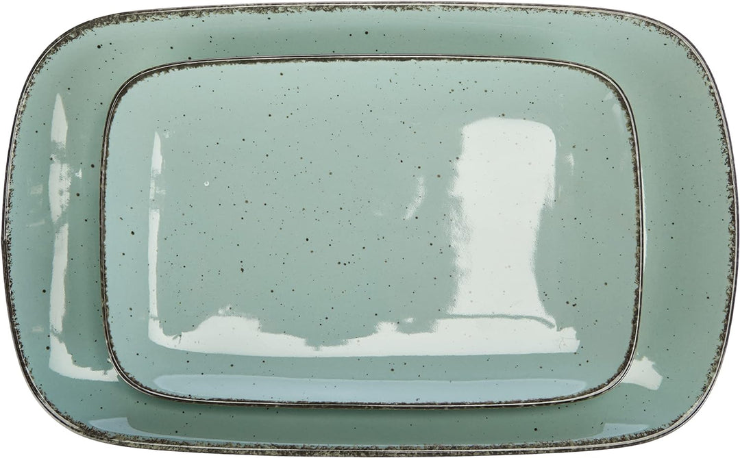 Ritzenhoff & Breker Servierplatten-Set Casa, 2-teilg, 24x15,5 cm und 33x20 cm, Blau Platten Blau, Pl