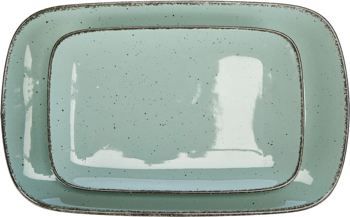 Ritzenhoff & Breker Servierplatten-Set Casa, 2-teilg, 24x15,5 cm und 33x20 cm, Blau Platten Blau, Pl