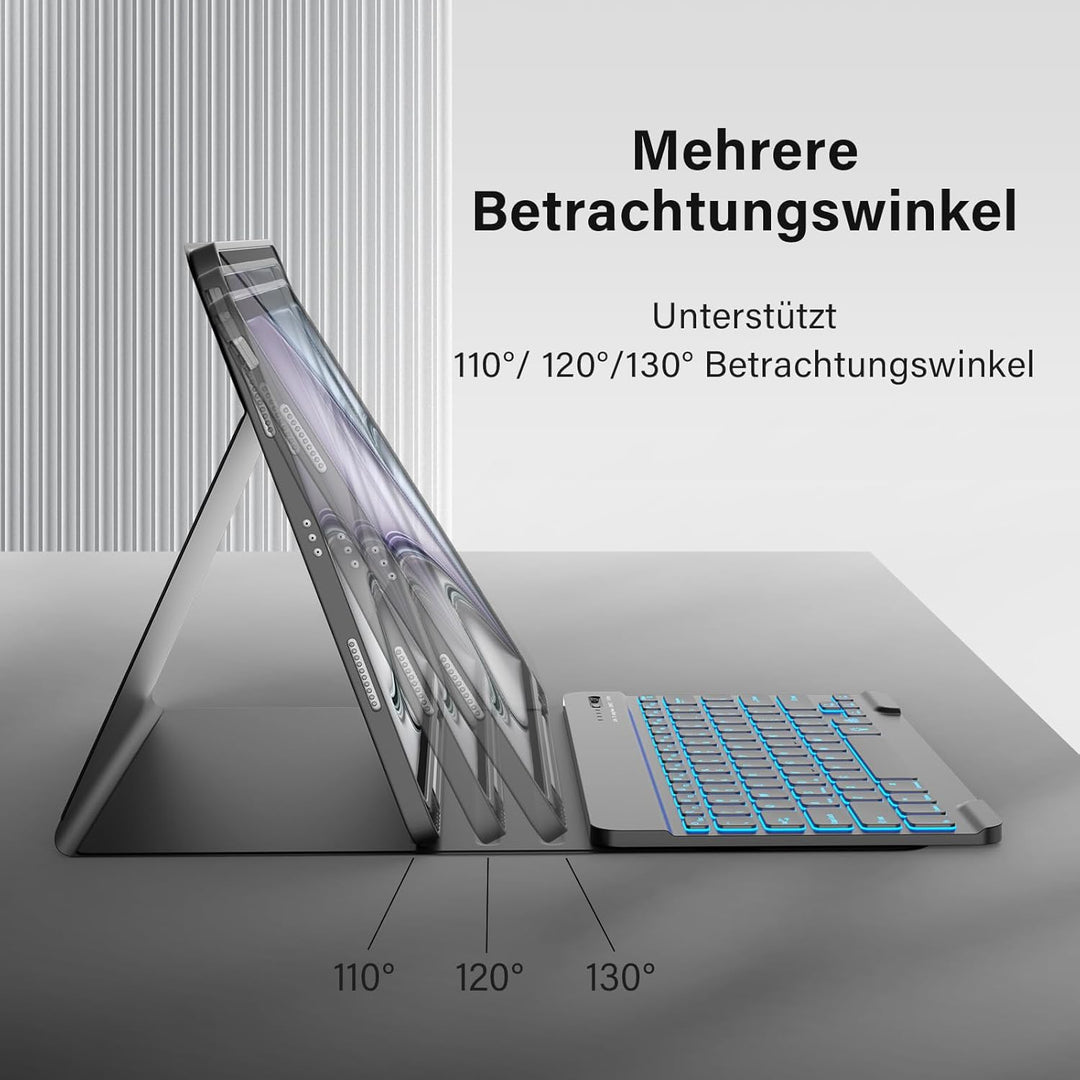 CC Store Hülle mit Tastatur für iPad Air 13 Zoll M3 2025/M2 2024, iPad Pro 12.9 Zoll 6/5/4/3 Gen, Ma