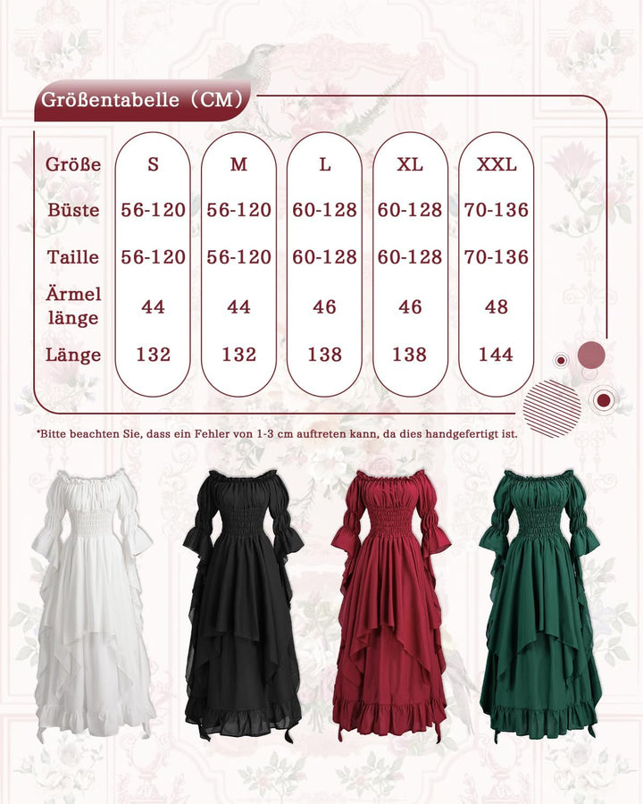 CR ROLECOS Viktorianisches Kleid Damen Piraten kostüm Mittelalter Kleidung Victorian Dress Karneval