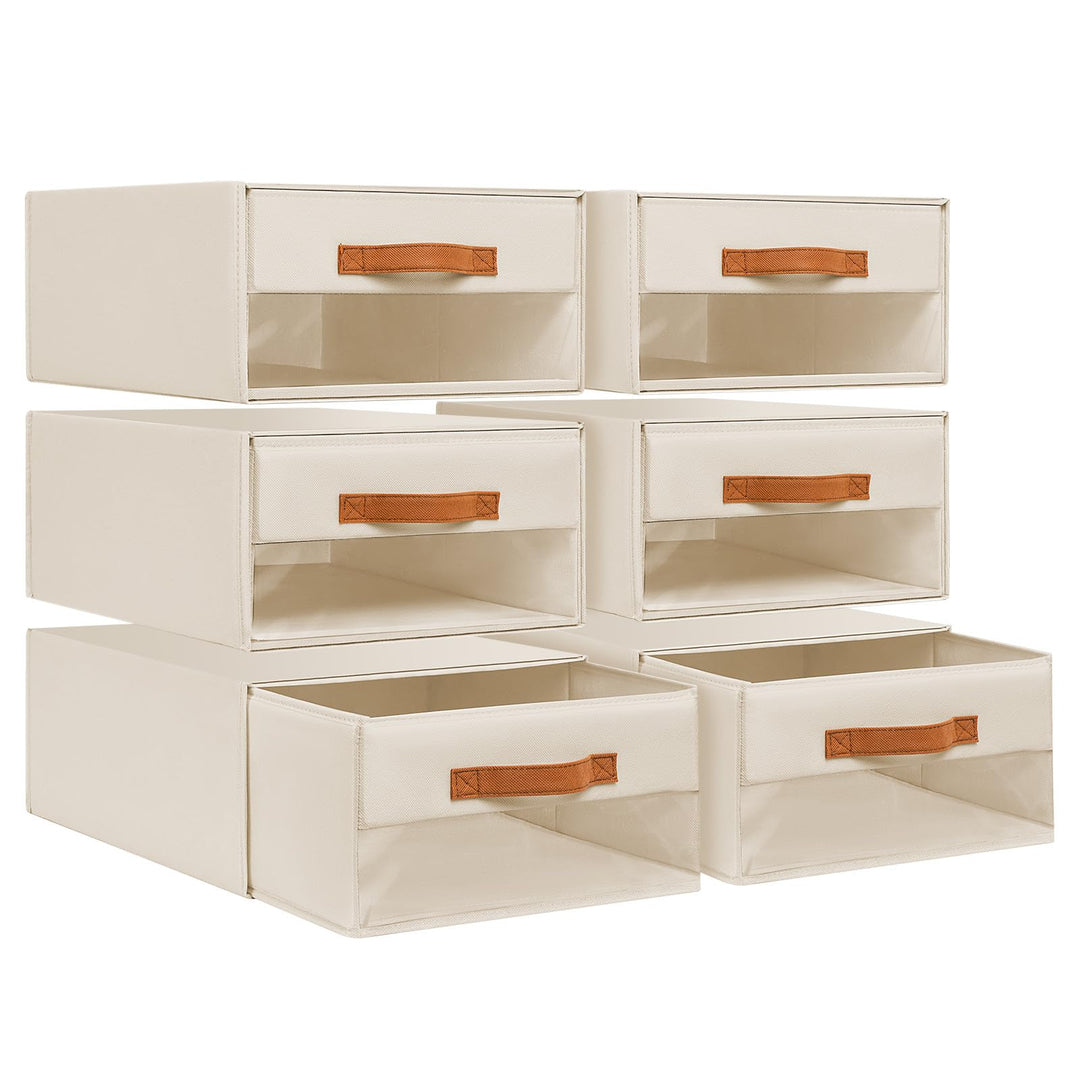 DIMJ Schubladen Ordnungssystem Schubladenboxen - Aufbewahrungsbox Faltboxen mit Fenster Organizer Sc