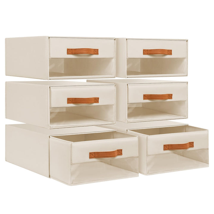 DIMJ Schubladen Ordnungssystem Schubladenboxen - Aufbewahrungsbox Faltboxen mit Fenster Organizer Sc