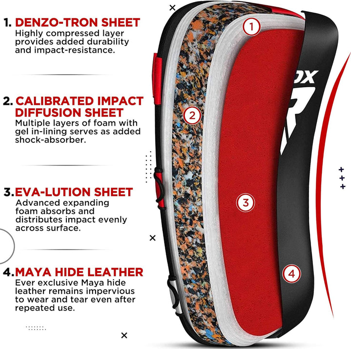 RDX Schlagkissen De Volcan Arm Pad/Schlagkissen Gebogen 1size rot