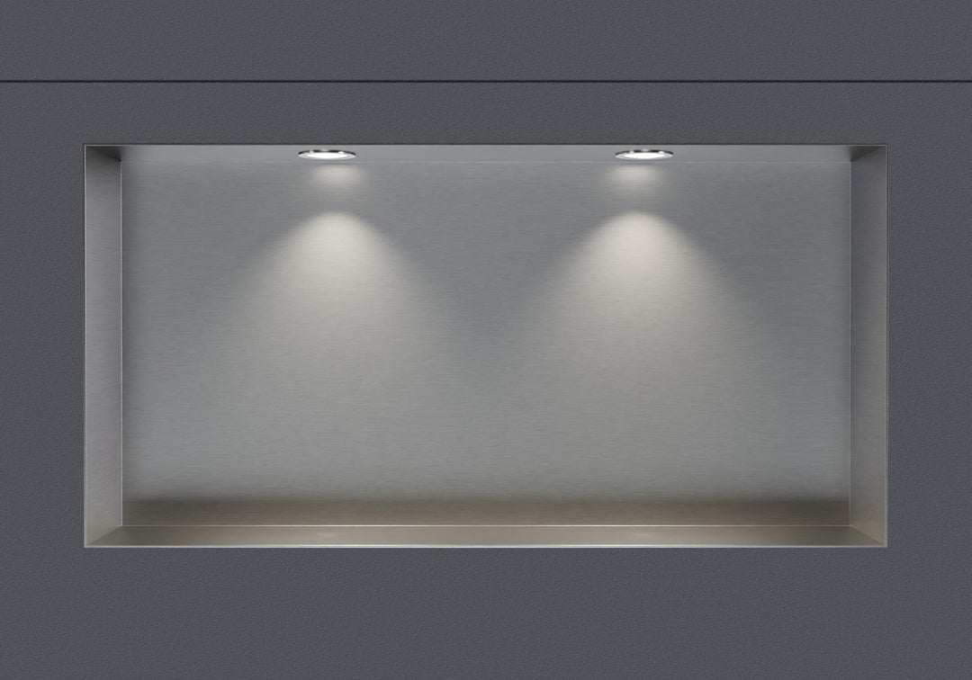 BERNSTEIN® Wandnische aus Edelstahl NT306010X randlos mit LED-Beleuchtung– 30 x 60 x 10 cm – Duschab