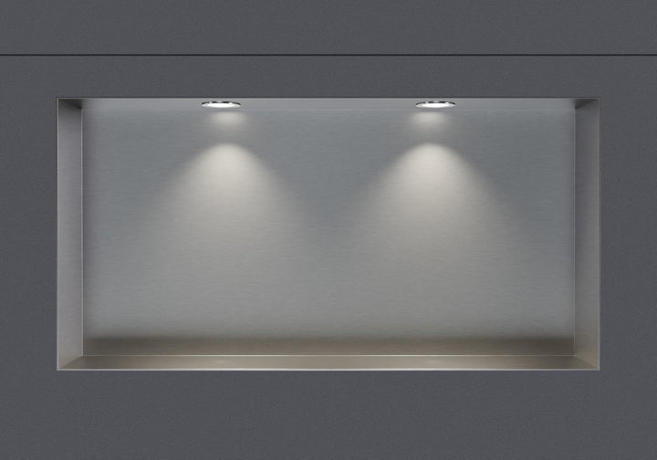 BERNSTEIN® Wandnische aus Edelstahl NT306010X randlos mit LED-Beleuchtung– 30 x 60 x 10 cm – Duschab