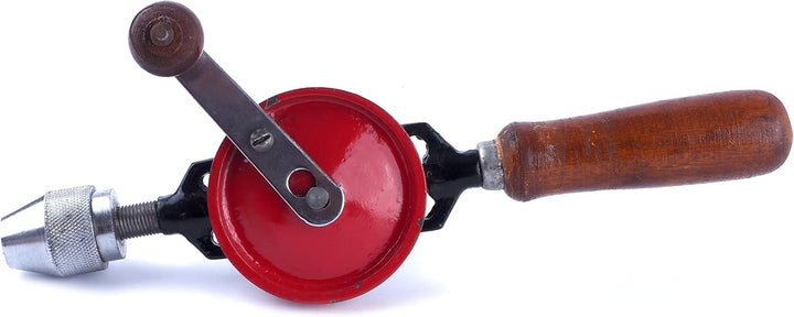 Handbohrmaschine mit Holzgriff, Leistungsstark Spannfutter Stahlguss Handbohrer für Holz Kunststoff