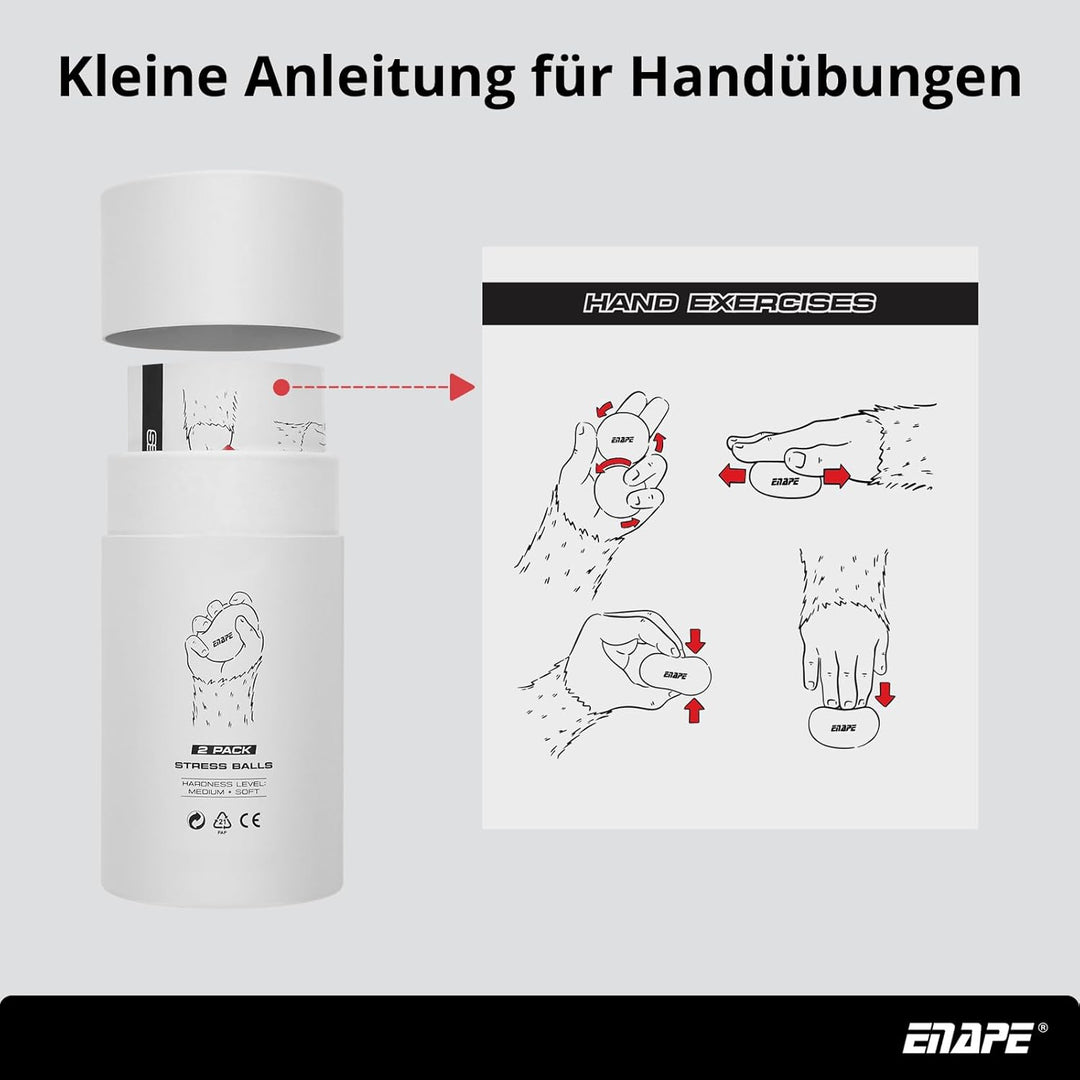 2er Set Anti-Stressbälle für Erwachsene – Handtrainer mit 2 Widerständen für Stressabbau, Fingertrai