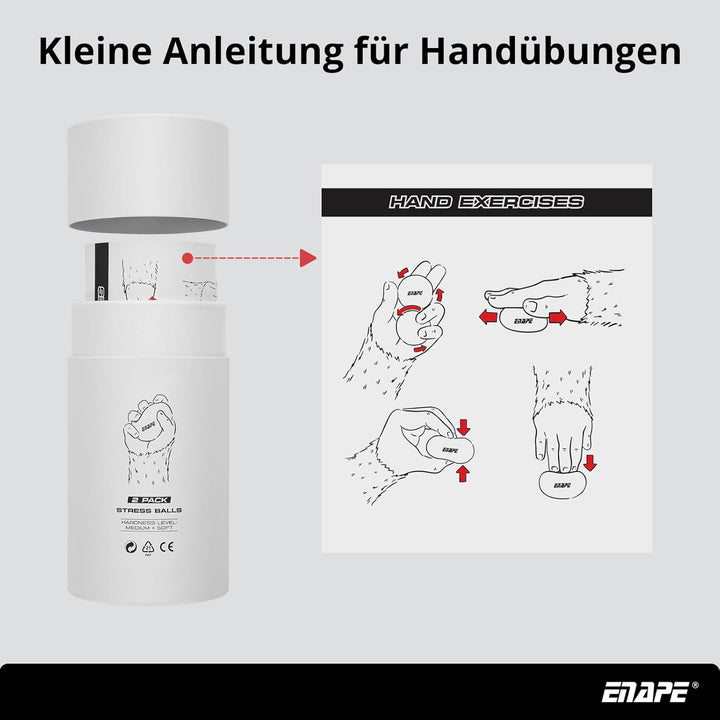 2er Set Anti-Stressbälle für Erwachsene – Handtrainer mit 2 Widerständen für Stressabbau, Fingertrai