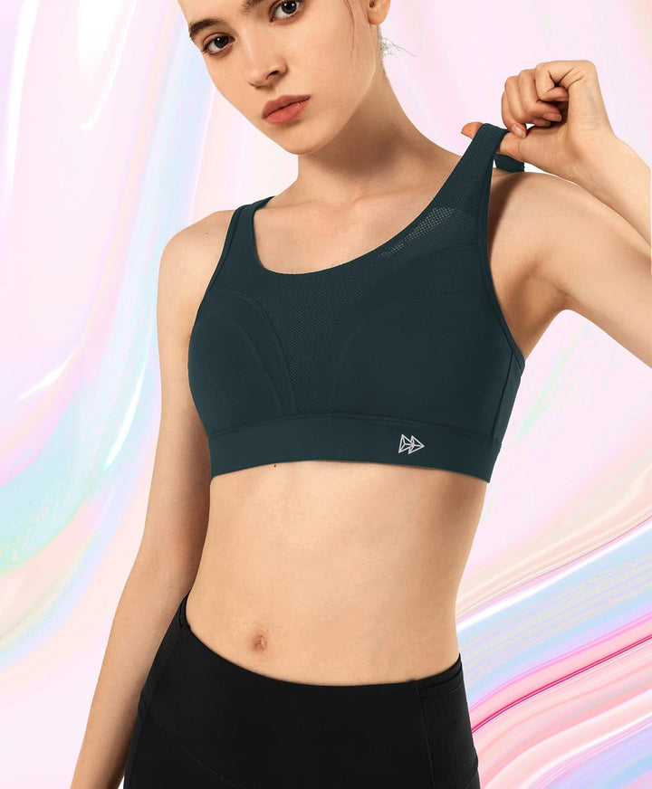 Yvette Sport BH Starker Halt Verstellbar Träger Rückenfrei Gepolstert Fitness Lauf Joggen Bustier Gr