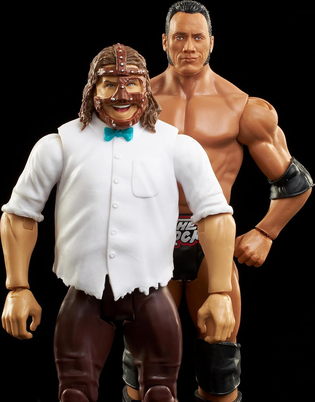 Mattel WWE The Rock vs Mankind Championship Showdown Actionfigur, 2er-Pack mit Championship, 15,2 cm