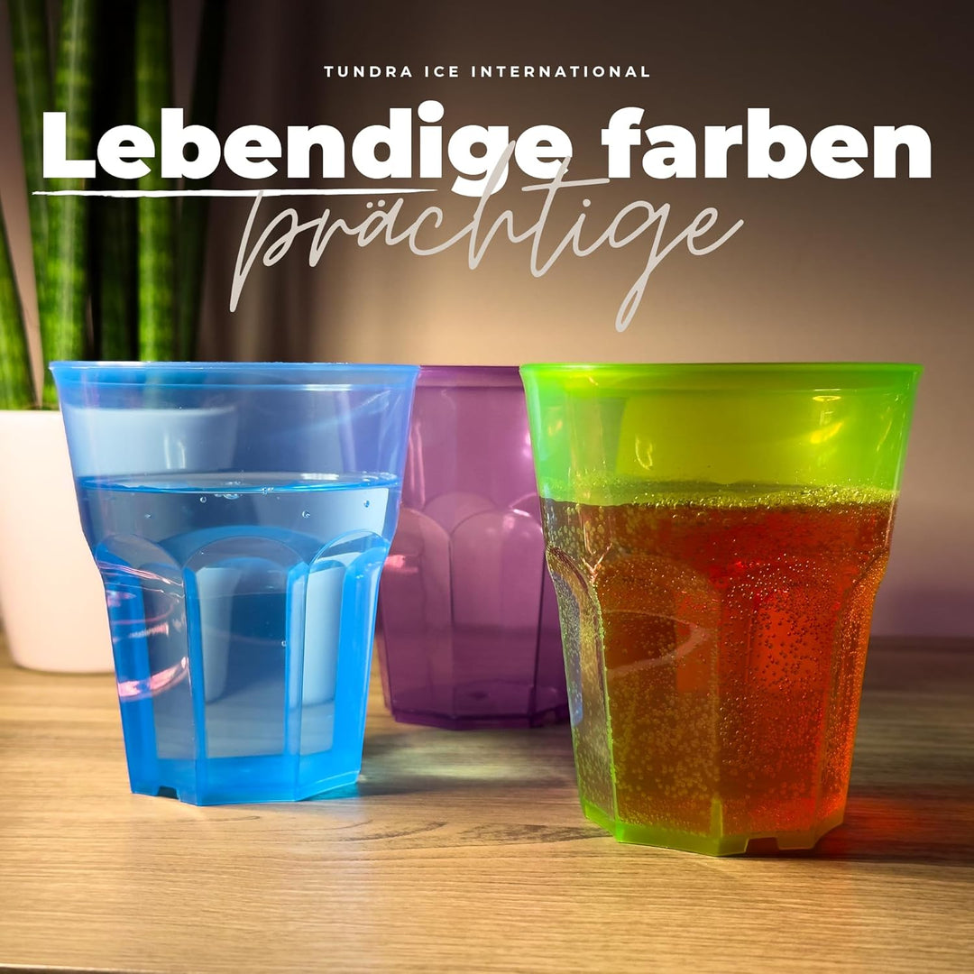TUNDRA ICE INTERNATIONAL - Packung 48 CockTAIL-Gläser USA & RE-USA Leicht 300 ml, BPA-frei, bunt, au