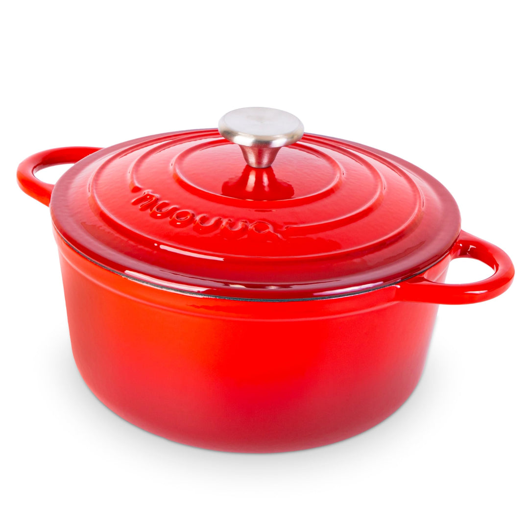 Gusseisen-Topf mit Deckel – Emaille-Schmortopf mit Antihaft, Ofenfest bis 260°C – Robuster Dutch Ove