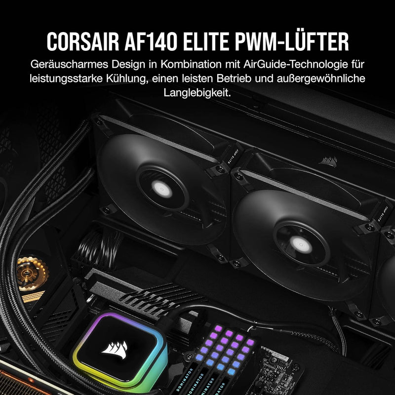 Corsair AF140 ELITE Computer case Fan 14 cm Black 1 pc(s) AF ELITE Einfach (140mm) Schwarz, AF ELITE