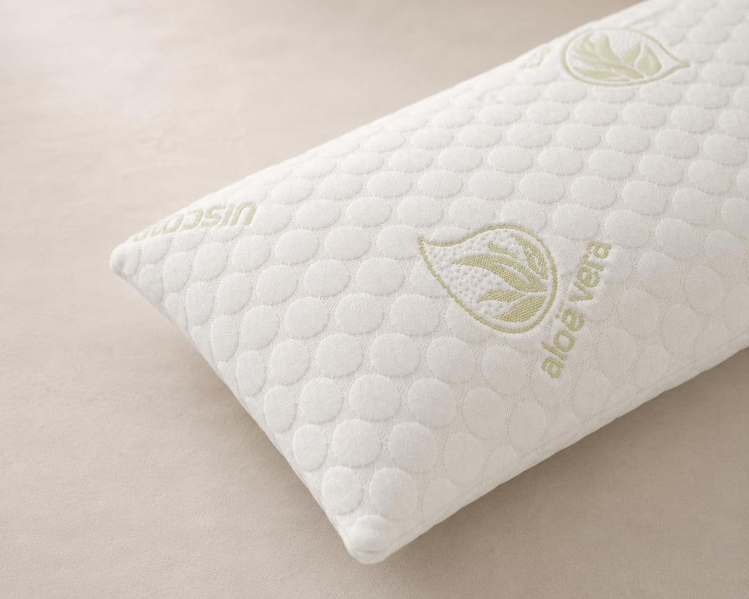 Todocama Viskoelastisches Kopfkissen mit Flocken 90 cm weiss, 90 cm Weiss