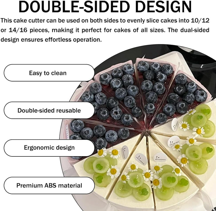 2 Stücke Torteneinteiler 10/12 14/16 Stücke Kuchenteiler Rund mit Kuchenmesser und Tortenheber, Kuch