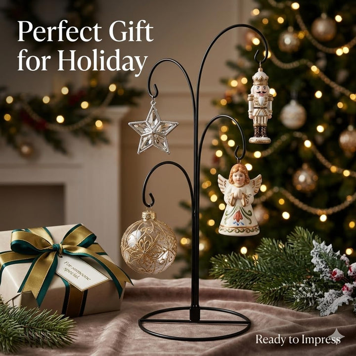 HOHIYA Weihnachtsdekoration Ständer Hängehaken für Hunde Katzen Glaskugel schwarz, Schwarz