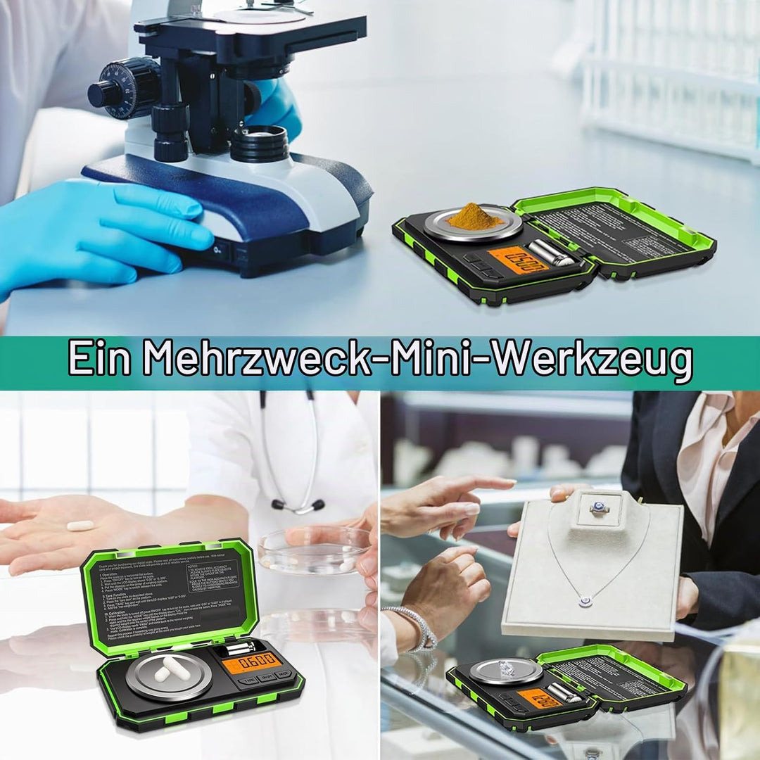 ORIA Digital Feinwaage, 50g/0,001g Milligramm Waage, Mini Taschenwaage mit 50g Kalibriergewichte &amp; P