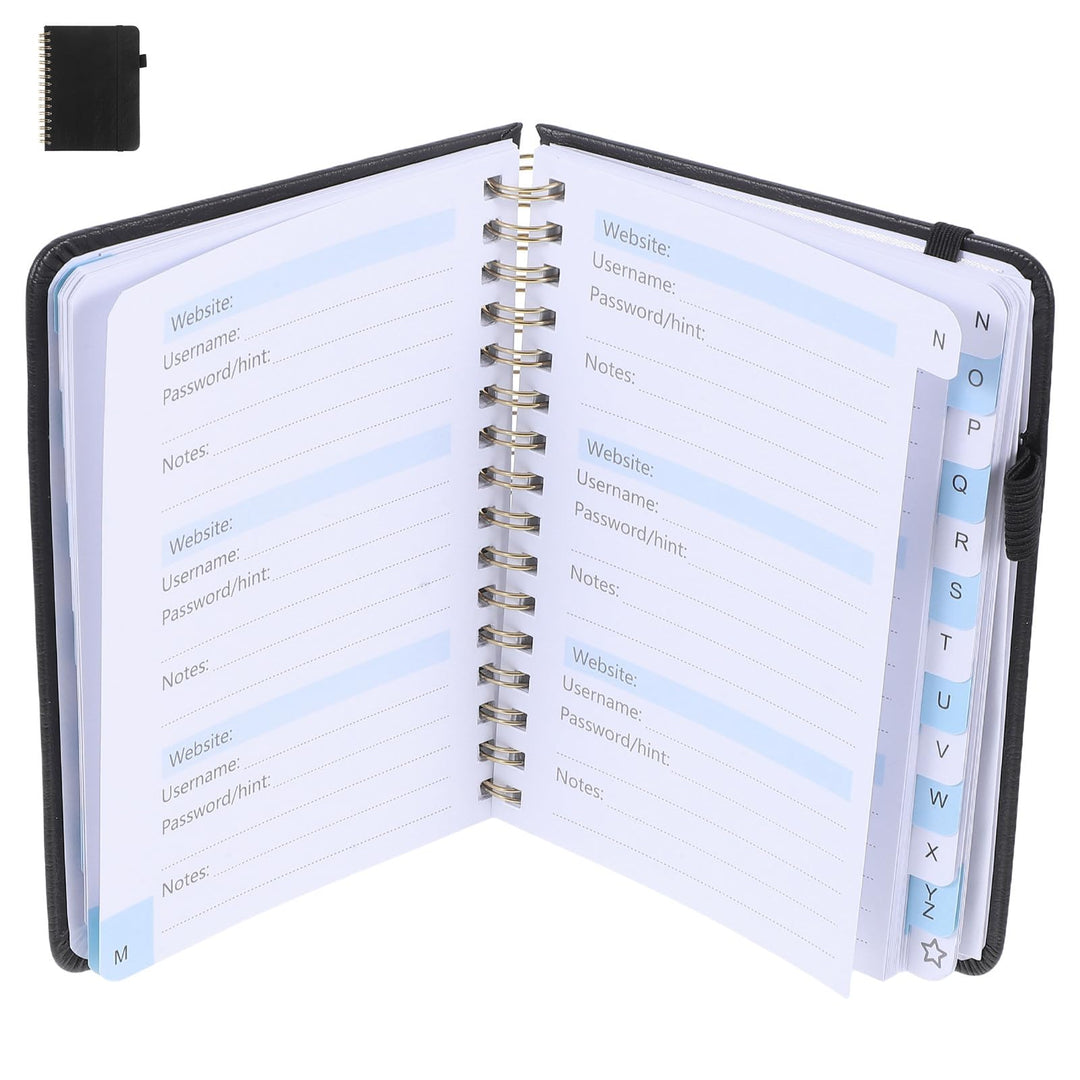 Passwort Organizer Spiralnotizbuch A6 mit Alphabetischen Registern Stiftschlaufe und Schloss Nachfül