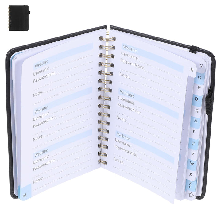 Passwort Organizer Spiralnotizbuch A6 mit Alphabetischen Registern Stiftschlaufe und Schloss Nachfül