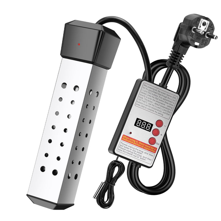 WADEO Tauchsieder Wasserkocher mit Wärmeisolierter Griff, Elektrischer Tauchwasserbereiter Wassererh