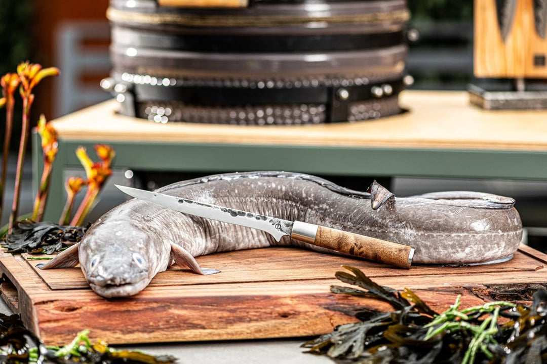 Forged VG10 Fischfiletiermesser, 18cm, handgefertigt, in Holzkiste