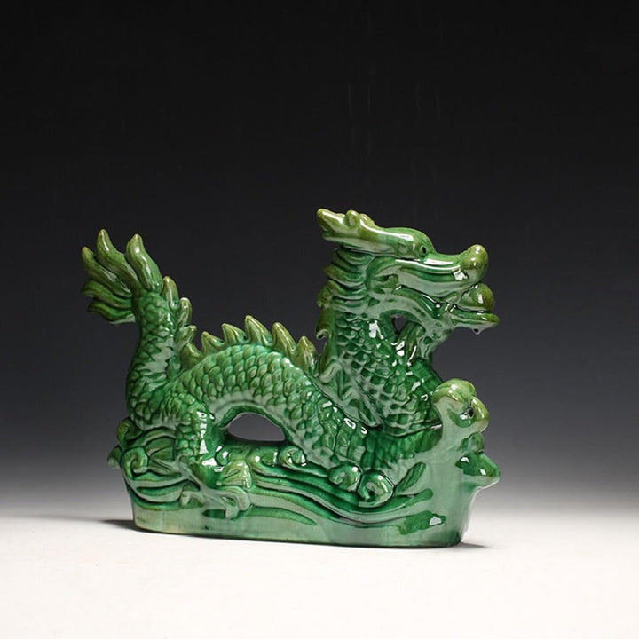 YARNOW Chinesische Tierkreiszeichen Figuren Drachen Figuren Feng Shui Statue Keramik Skulptur Drache