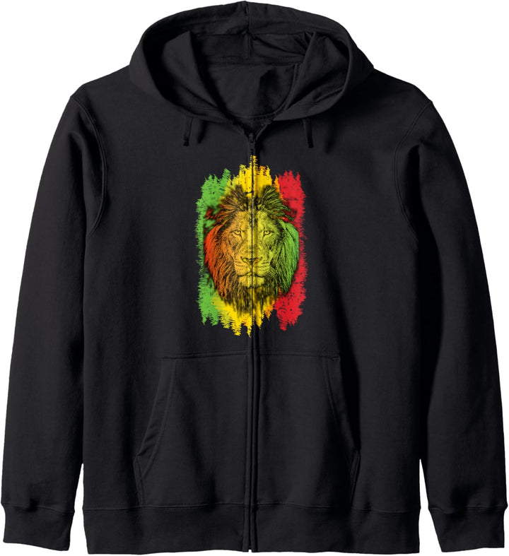 Jamaican Lion Geschenk für Rastafari & Reggae Musikfans Kapuzenjacke