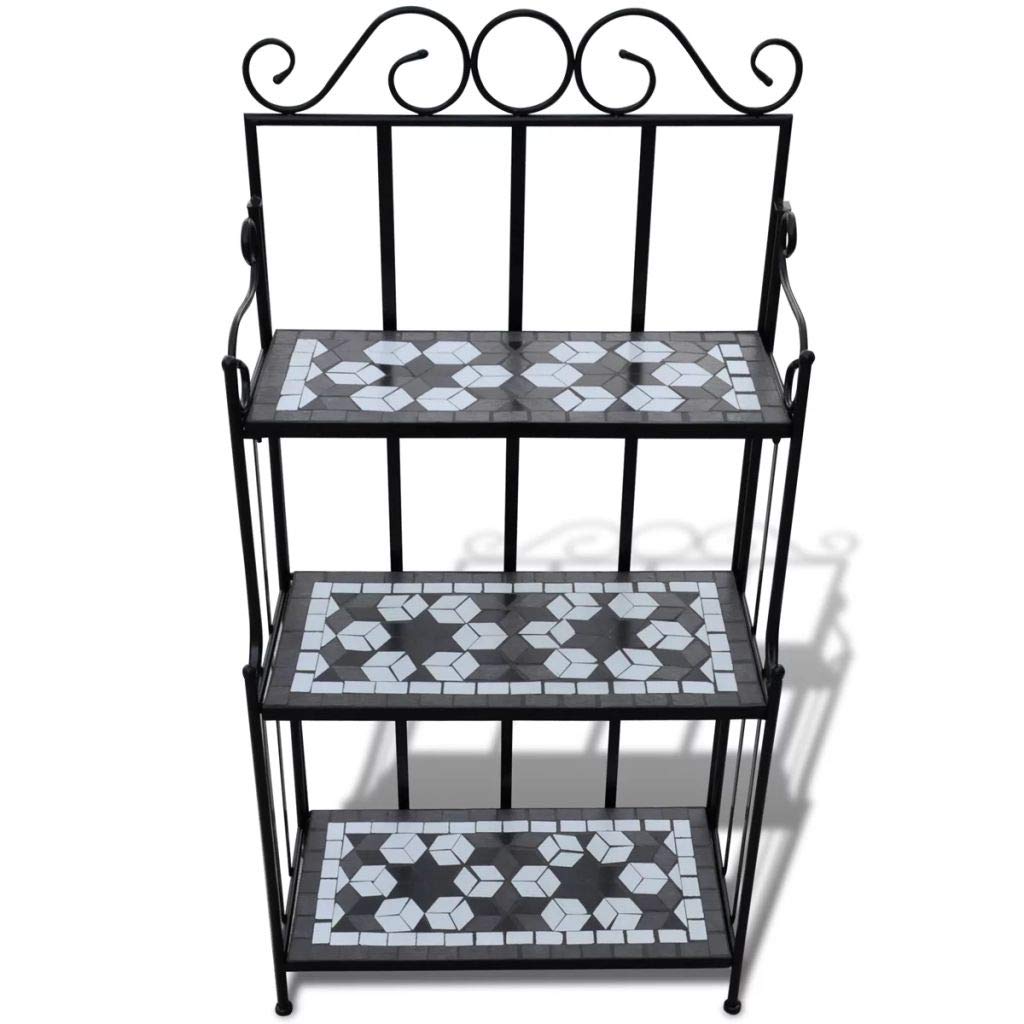 Tidyard Wandregal Pflanzregal Gartenregal Badregal Blumentreppe 58 x 30 x 115 cm Mit gebogenen Eisen