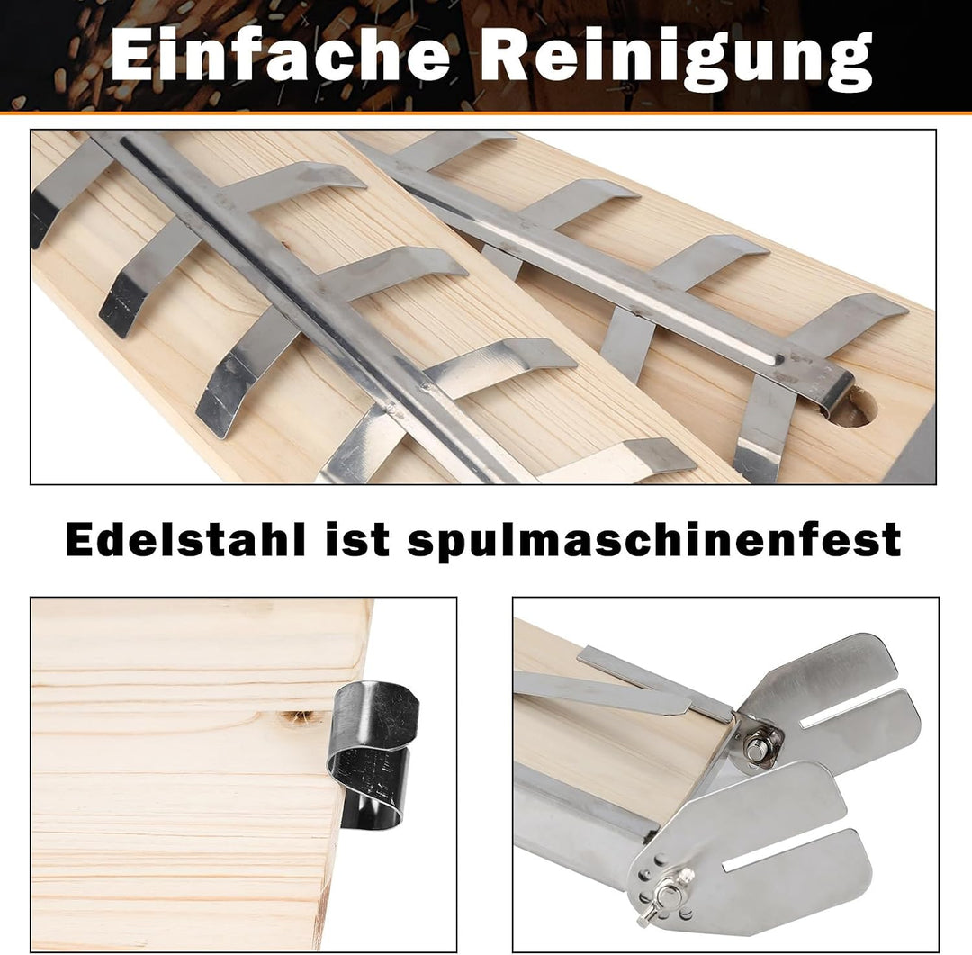 Flammlachsbrett 2er Set aus Zedernholz Verstellbare Edelstahl-Halterungen für Räucherlachs &amp; Grill,