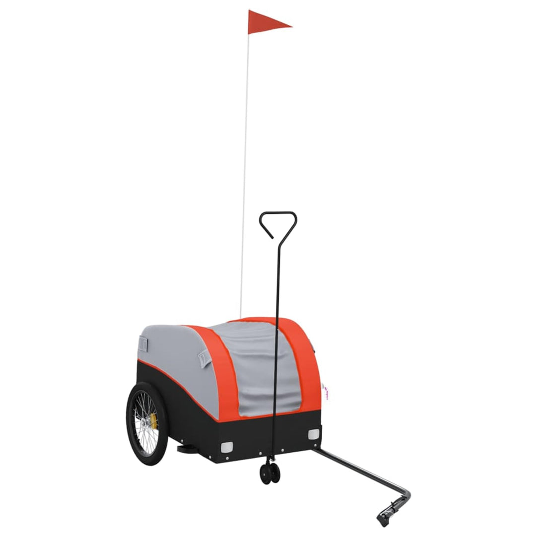 Fahrradanhänger 30kg Eisen Schwarz/Orange | Robust &amp; Vielseitig, Max 30kg Tragkraft, Ideal für Schwe