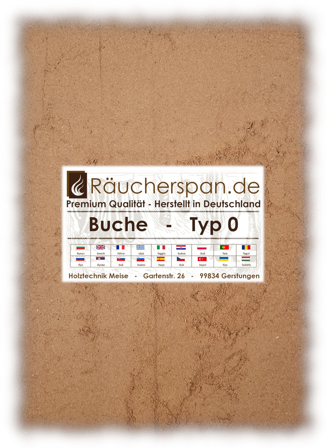 Räucherspan.de - Typ 0, 5kg feinstes Räuchermehl aus Buche (0,02mm), allerhöchste Rauchdichte 5.0 Ki