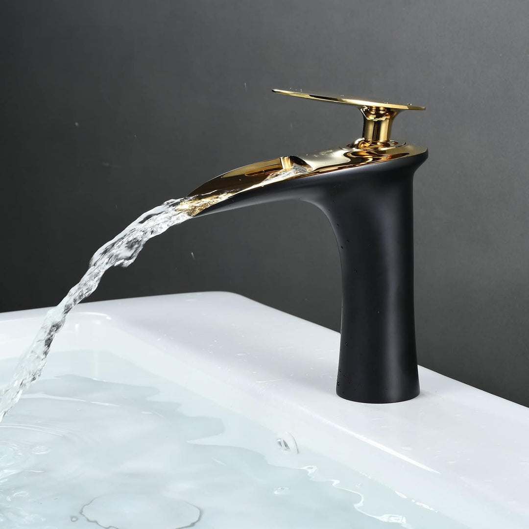 Wasserfall Waschtischarmatur Badarmaturen Wasserhahn Bad Mischbatterie Waschbeckenarmaturen für Bade