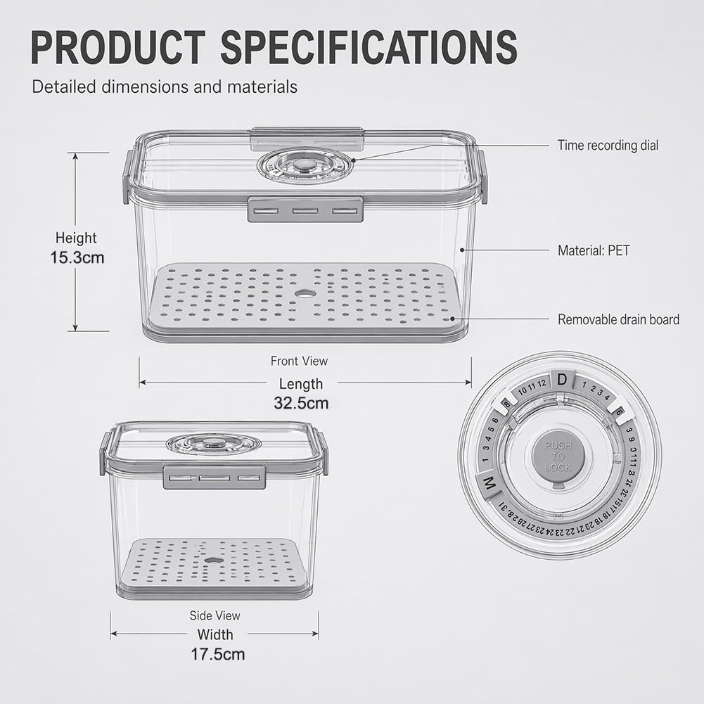 CEWROM Brotkasten mit Deckel,Moderne Brotaufbewahrungsbox mit Zeitschaltuhr | Toastbrotbox Bread Box