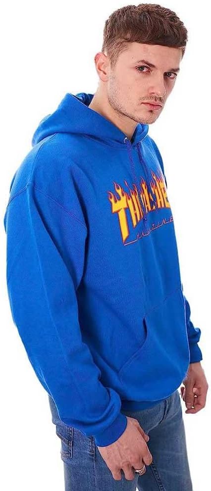 Thrasher Unisex Flame Logo Royal Sweatshirt S Königsblau, S Königsblau